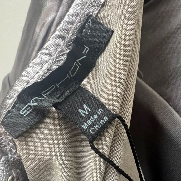 NEW Symphony Dress Strapless Mini Metallic Chrome Silver S - Picture 7 of 13